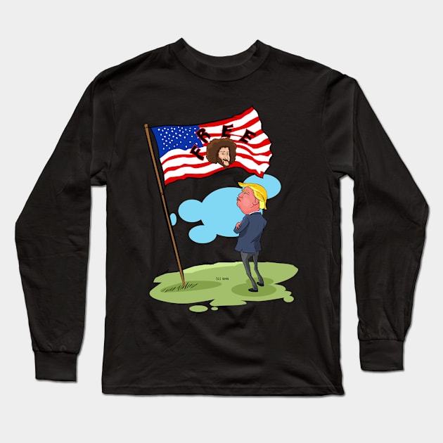 Trump US Flage with FREE Text Long Sleeve T-Shirt by ssbond